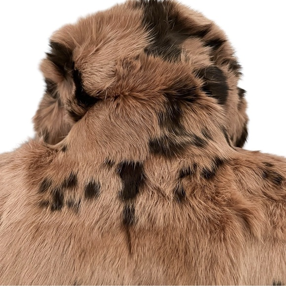 Women's Tan and Brown Fur Jacket - Picture 6 of 14